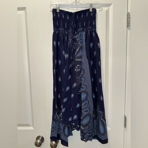 Navy and Blue Paisley Maxi Dress